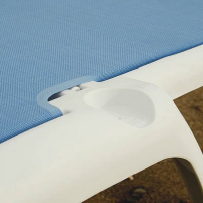 Tumbona Acqua 73x190x35 Blanca/azul